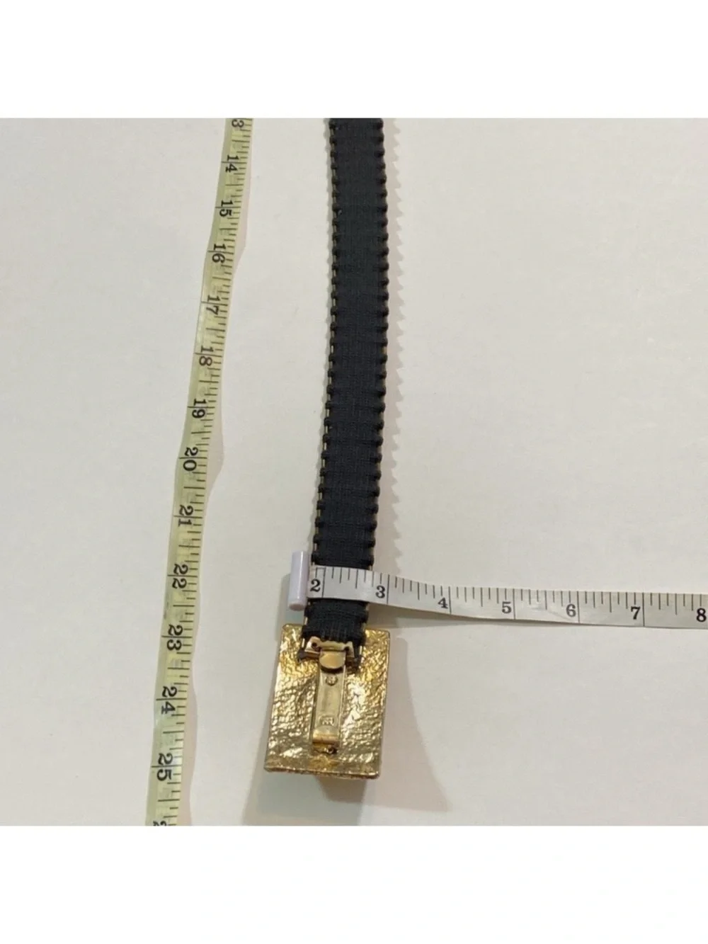 VTG, 1970s Gold Tone Stretch Belt with Black Cabochon